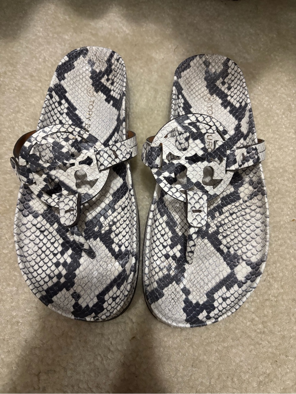 Tory Burch Miller Cloud Sandal. Leather python. Size 7.5 - Picture 5 of 7